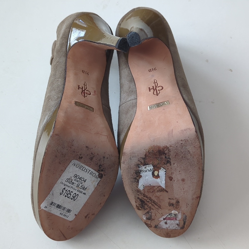 Cole Haan Marisa Nike Air Platform Suede Heels Ten Rounded Toe Size 9.5 B - Picture 9 of 13